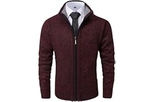 Vcansion Men's Classic Cardigan Sweaters Stand Collar Slim Fit Casual Knitted Sweater