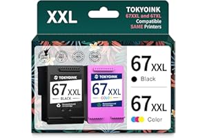 TOKYOINK 67XL Replacement for HP Ink 67 67XL Ink Cartridges Black Color Combo Pack for HP DeskJet 1255, 2700, 4100 Series, HP Envy 6000, 6400 Series Printer