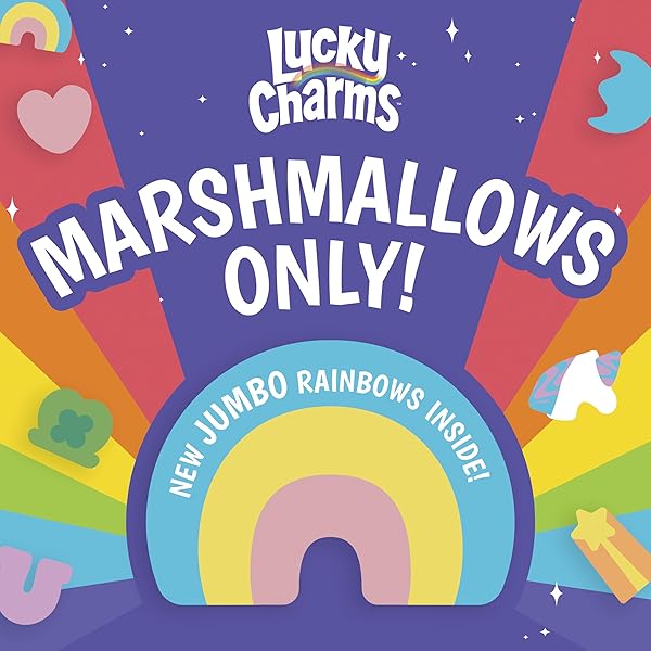 LUCKY CHARMS JUST MAGICAL MARSHMALLOWS, LIMITED EDITION SNACKS, DESSERT INGREDIENT AND TOPPING, 4 OZ