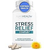 PUREHEALTH RESEARCH Stress Release Complex - Mood Support Supplement for Women & Men - Helps With Occasional Stress & Relaxation - With Ashwagandha, L Theanine, Lemon Balm, Niacin & More - 90 Capsules