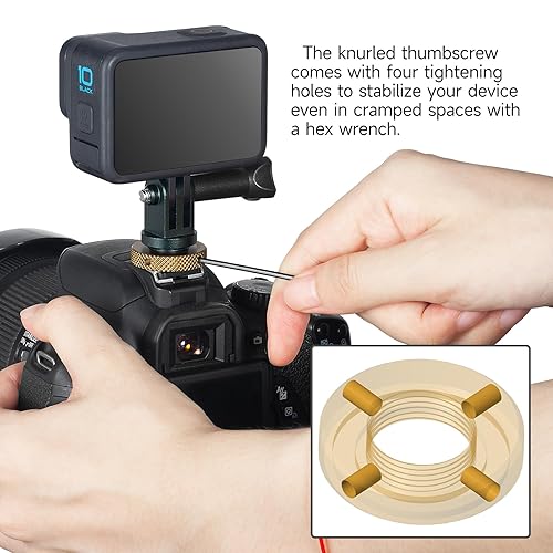MINIFOCUS Hot Shoe to GoPro Mount Adapter, Camera Cold Shoe Mount