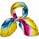 27.5'' Silk Feeling Scarf Medium Square Satin Head Neck Scarf for Women Hair Sleeping at Night