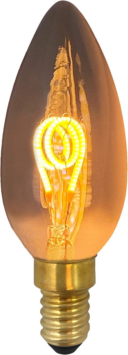 greenandco® E14 C35 LED Vintage Filament Bulb Silver Grey 2W 70lm 1800K Extra Warm White 360° 230V, no Flicker, not dimmable, 4-Pack - Image 3