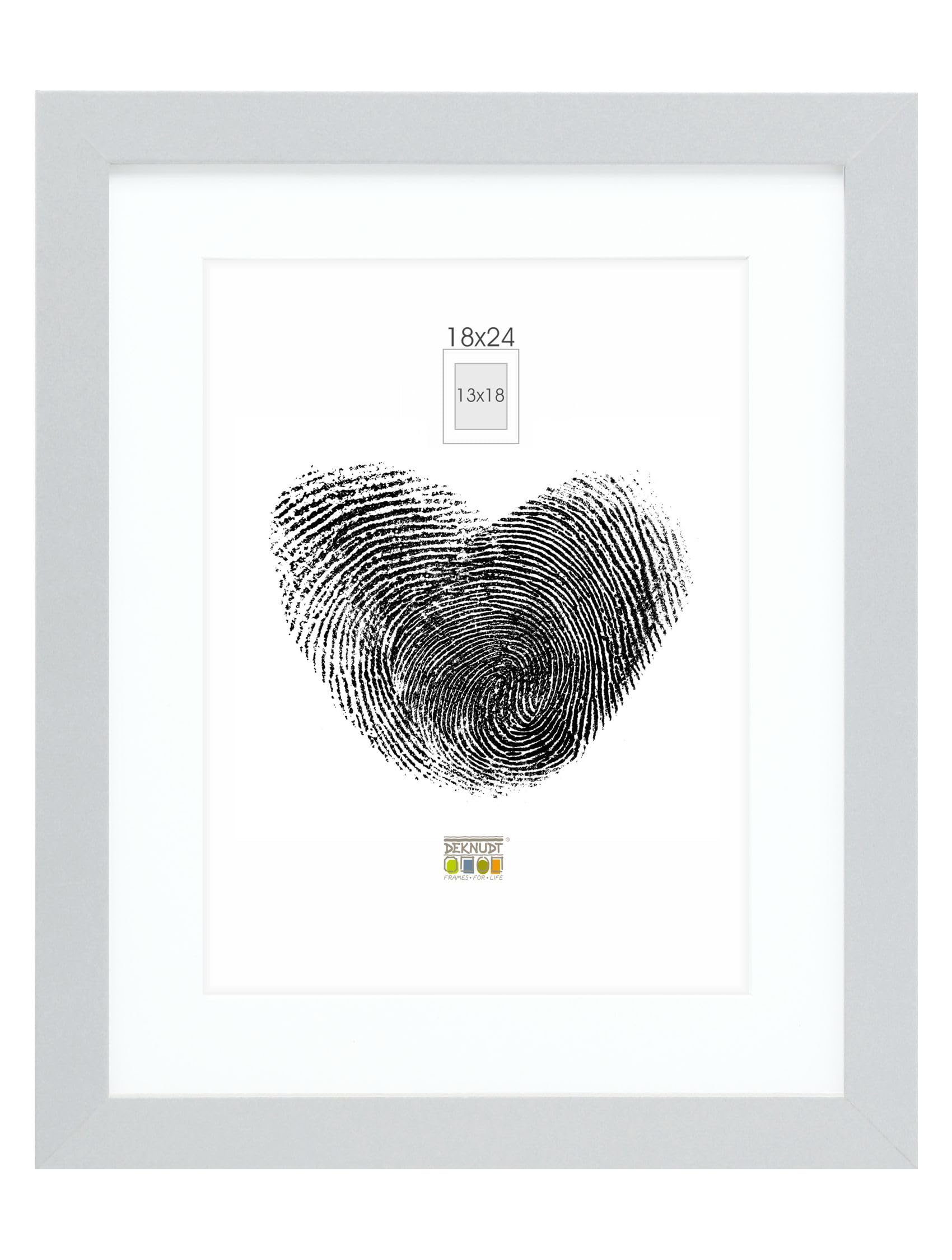 Deknudt Frames S66KD1-P1-18.0X24.0 Basic Picture Frame with Photo Mount Wood/MDF 27.2 x 21.2 x 1.5 cm Silver