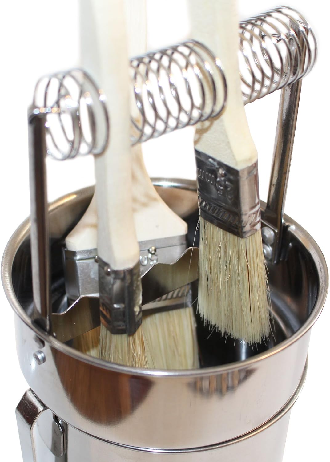Kurtzy Stainless Steel Paint Brush Cleaner Washer - Leak Proof Portable Double Layer Artist Brush Cleaner with Wash Tank, Removable Filter Screen and Holder Spring - For Oil Art Painting - Image 5