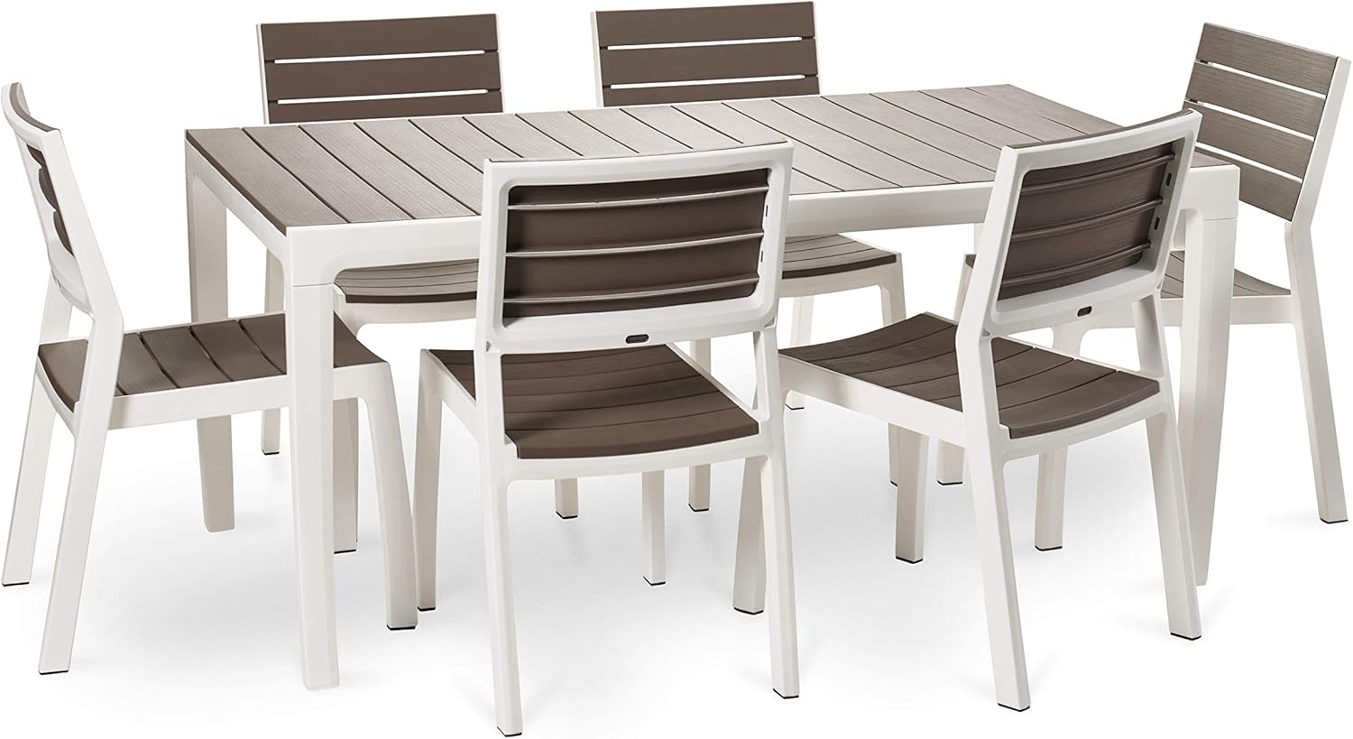 Keter Set de Mesa y sillas Harmony (Mesa + 4 sillas + 2 Sillas con reposabrazos), Color Beige