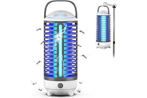 Bug Zapper Outdoor, Rechargeable Mosquito Zapper Indoor with LED Light, Portable IP66 Waterproof 3600mAh Electric Fly Zapper 