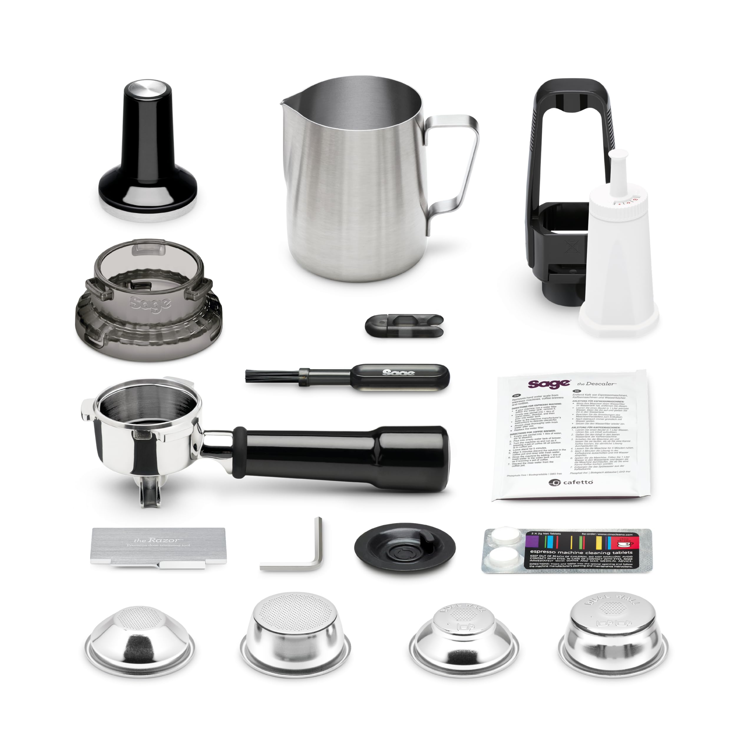 Sage - The Barista Express - Kaffeemaschine mit manuellem Milchaufschumer & Mahlwerk - Automatisches Mahlen, individueller Milchschaum - Schwarzer Sesam, Milchknnchen 8