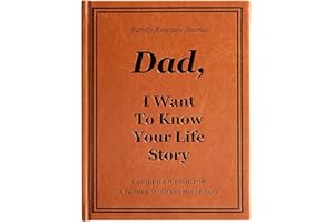 YOELOVE Dad I Want to Know Your Life Story Journal, Leather Hardcover Book with 250+ Prompt Questions for Father to Share His Life and Memories, Christmas Gifts for Dad Birthday Father's Day from Daughter Son
