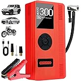 [Upgraded] Jump Starter with Air Compressor, Car Battery Jump Starter (8L Gas/6L Diesel), Jump Box Battery Jumper Starter Portable, 12V Portable Car Jump Starter with 150PSI Tire Inflator, LED Light