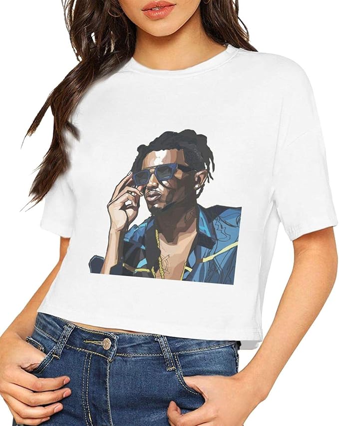 Roupaze Playboi Carti T Shirts for Women Crop Tops XLarge White