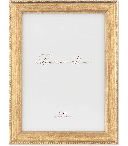 Lawrence 5x7 Picture Frame - Matted White Enamel With Gold, Tabletop Or Wall Mount 4 thumbnail image