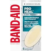 BAND-AID Brand Pro Heal 5 Day Protect Hydrocolloid Blister Bandages, 6 Ct | 100% Waterproof, Advanced Healing for Wound Care, Extra Cushion for Blister Protection, Less Scarring vs. Uncovered Wound