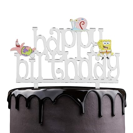Spongebob Happy Birthday Cake Topper Cartoon Spongebob