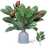 SHENLIU 6 Pcs Magnolia Artificial Leaves Branches, 18 Inch Green Artificial Leaves Stems 3D Magnolia Pick Faux Stems for Home Indoor Outdoor Party Office Table Centerpieces Decor
