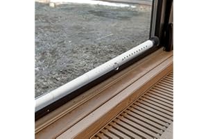 JAOTREL Sliding Door Lock,17" - 51" Sliding Door Security Bar Heavy Duty Sliding Glass Patio Door Security Bar Window Security Bar Inside Childproof Adjustable Interior White