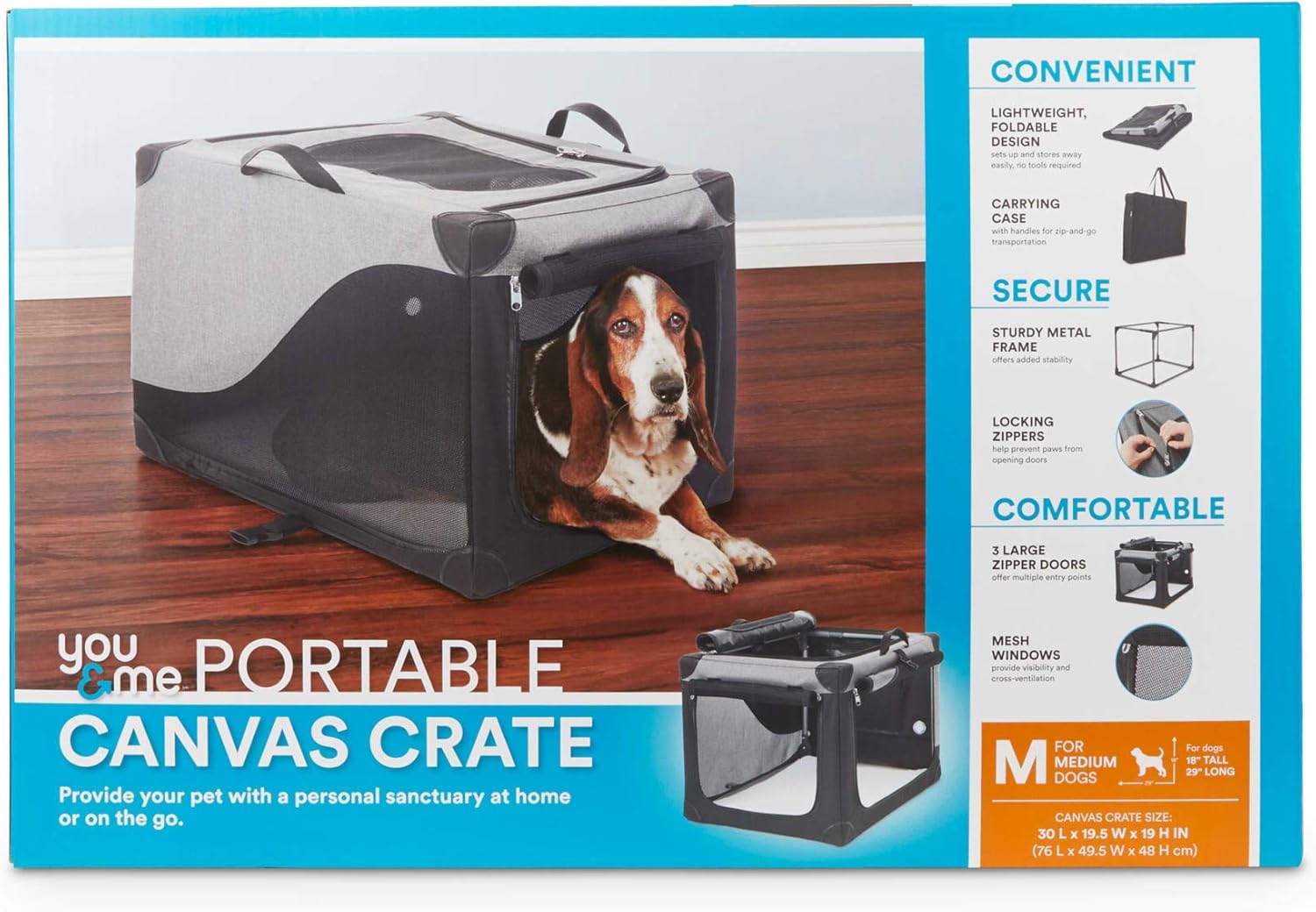 you and me portable canvas crate