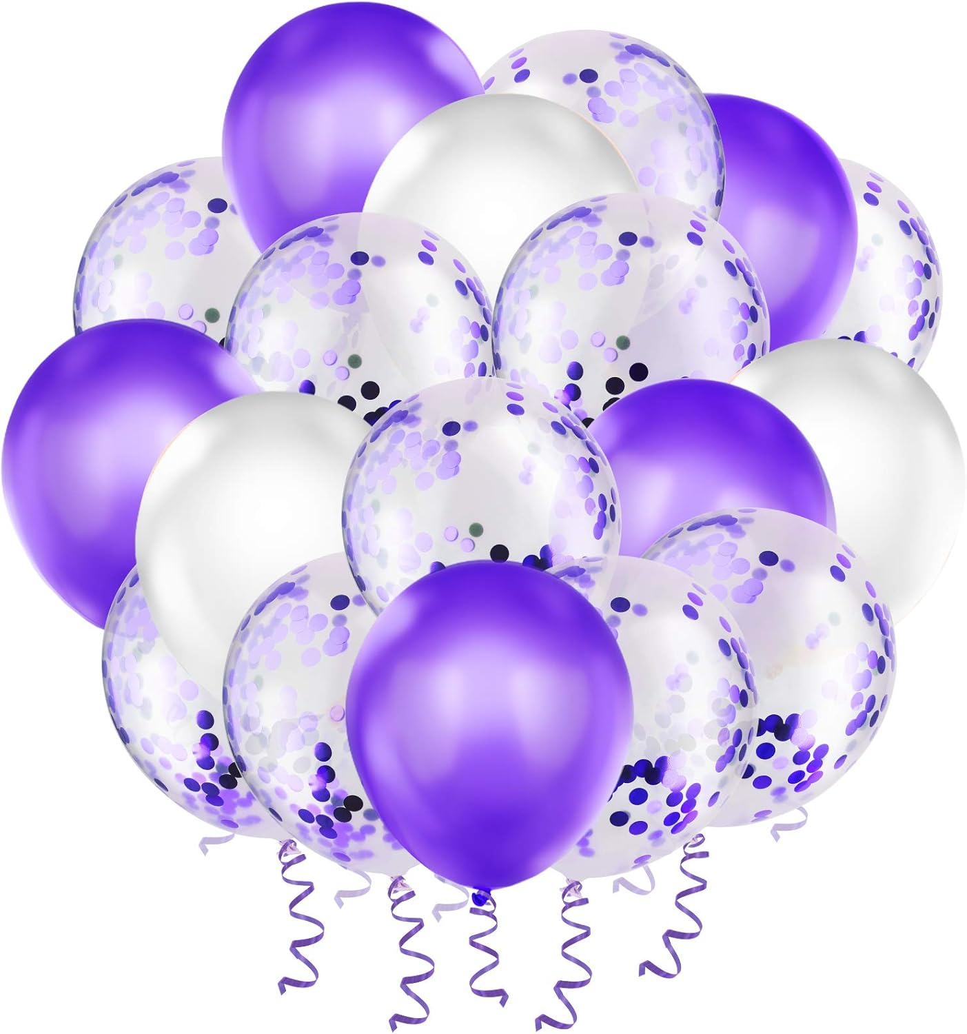 Hianjoo Ballon Confettis Set 60 Pièces 12 Pouce [4 Rouleaux Bande de