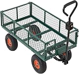 Panana 350KG Heavy Duty Garden Cart Wagon 10" Pneumatic Tyres Removable Sides view 8