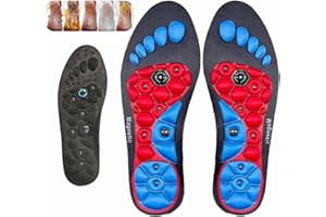 FLEXYONY Akusoli Insoles Akusoli Acupressure Insoles Magnetic Acupressure Insoles for Women Men Foot Orthotic Inserts Acupressure Insoles Get Relief for Painful Feet Work Boot Insoles (Blue, M-US 8-11)