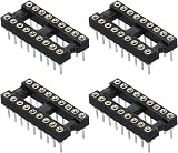sourcing map 4pcs DIP IC Socket Adapter Round Pin 18P 2.54mm Pitch for PCB view 1