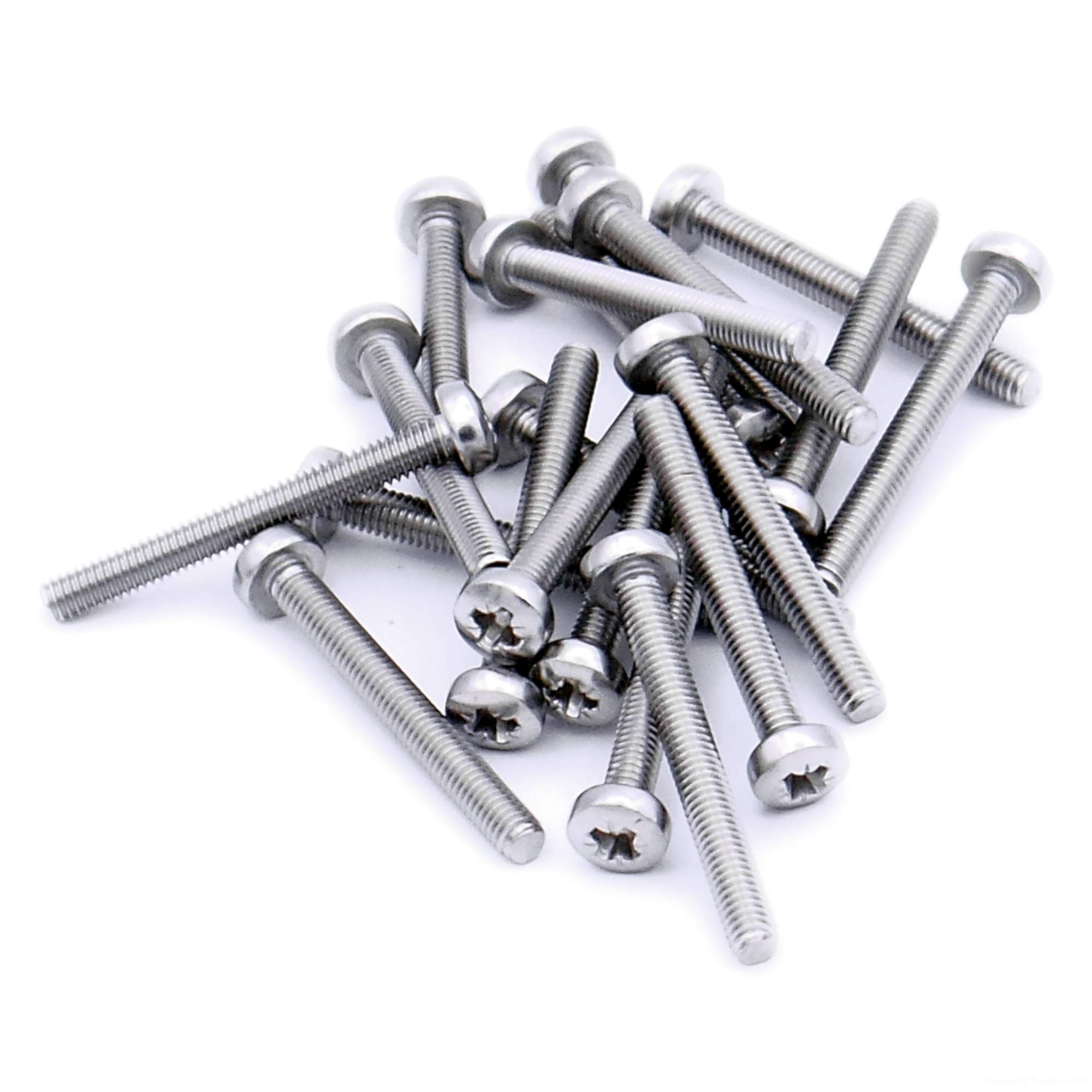 M6 (6mm x 45mm) Pozi Pan Machine Screw (Bolt) - Stainless Steel (A2) (Pack of 20)