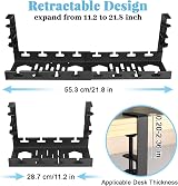 seOSTO Retractable Under Desk Cable Management Tray No Drill 11-21 inch Steel view 3