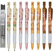 Maydahui 12 Pack Cute Space Animal Mechanical Pencils - 2.0mm 2B Lead With Built-in Sharpeners