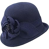 Lawliet Women Vintage Style Asymmetrical Brim Casual Cloche Bucket Wool Winter Hat T492