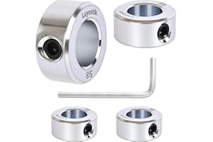 Luyostik 4pcs 5/8" bore Shaft Collar,5/8" bore Solid Steel Style zinc Plated Set Screw Shaft Collars,1-1/8" OD, 1/2" Width, for Wheel Barrow Axle, Gearbox Assemblies, Machine Tools, Industry
