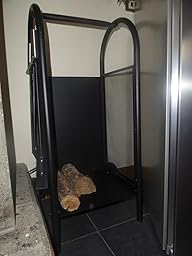 Carrello Portalegna In Legno Per Camino - Con Pala, Scopa E Attizzatoio | Design Elegante E Ruote Silenziose - Foto 2