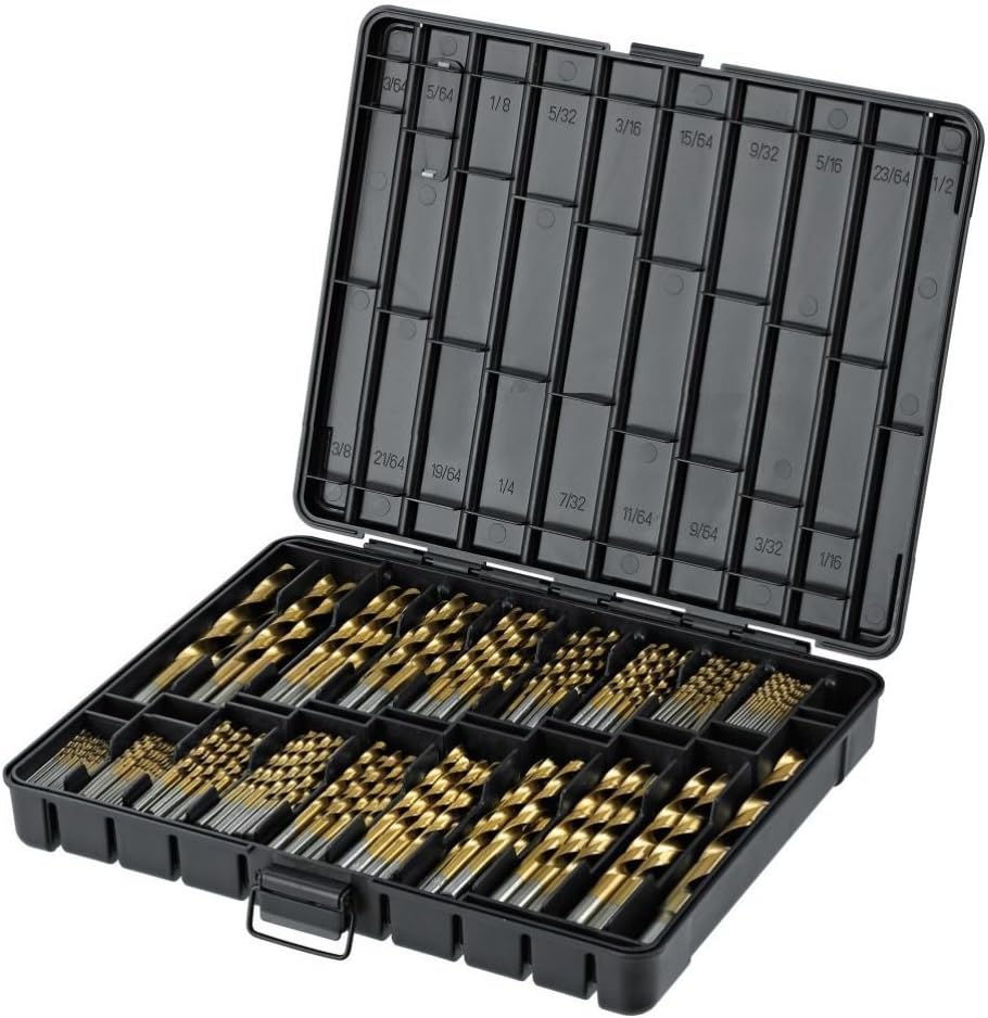 Titanium Drill Bit Set for Metal - 230pc Kit - Coated HSS - From 1/16" up to 1/2 Inch 3 PACK