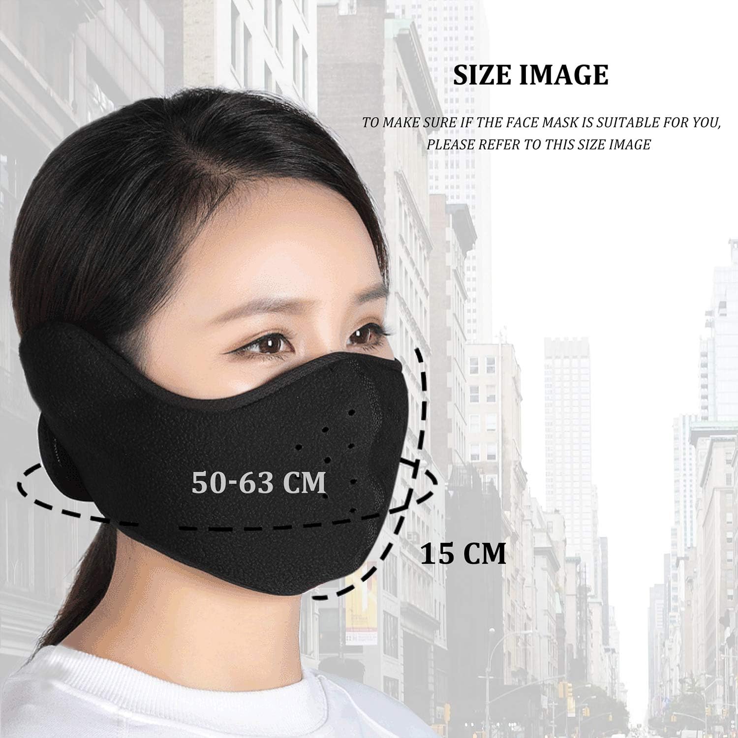 Your Choice Earflap Half Face Cover Cycling Outdoor Activity Black 2 Pack: Automotive