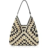TOBEHIGHER Straw Beach Bags for Women - Summer Woven Tote Bag Shoulder Handbags, Large Beach Bag for Women for Holiday