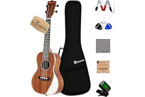 RANMING Concert Ukulele Kit Acacia 23 inch Ukelele Beginner Set with Ukele Gig Bag Strap Tuner Nylon String Picks Cloth and Ukulele Manual Acacia Ukalalee Yukalalee Concert 23 Uku