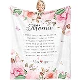 Sqovulw Mema Gifts, Gifts for Mema, Mema's Birthday Gift, Mema's Gift from Grandchildren, Best Ever Memas Gifts for Grandma on Retirement Throw Blanket 60x50 Inch