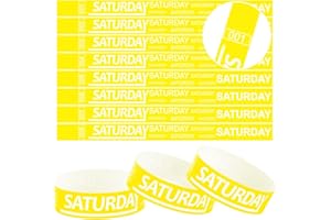 Henoyso 600 Pcs Saturday Paper Wristbands Event Admission Paper Bracelets Numbered Waterproof Party Armbands for Events Day o