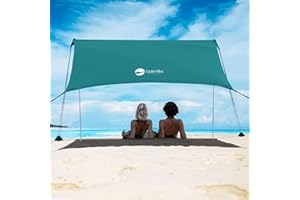 EasierHike Beach Shade Tent, Beach Umbrella Portable Easy Pop Up Beach Canopy, UPF50+ Sun Protection Shelter, Windproof & Water Resistant, Beach Umbrellas for Sand Windproof Cords, Perfect for Family