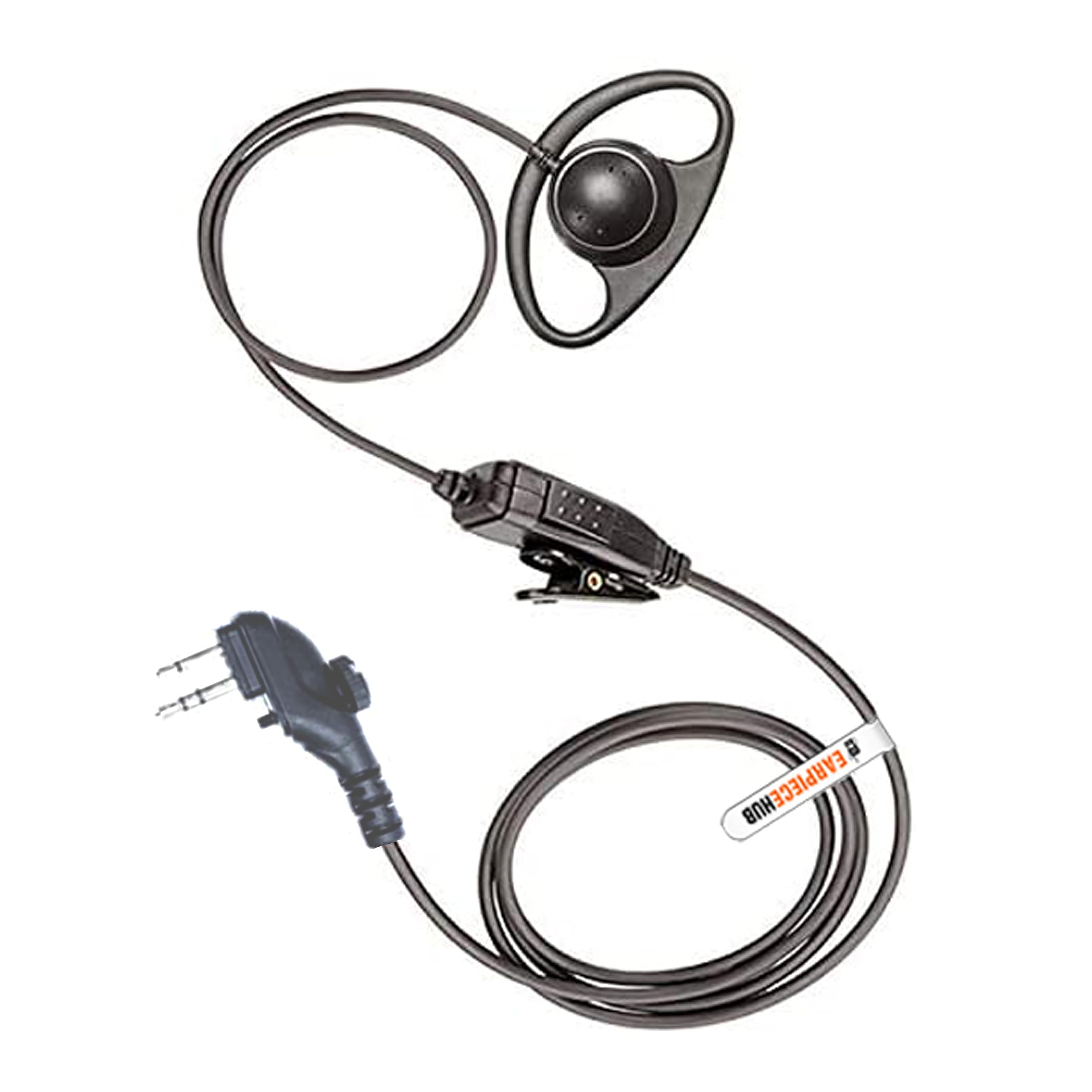 D-Shape In-line PTT Microphone Earpiece Compatible with HYTERA PD405 PD415 PD485 PD505 PD565 Two Way Radio