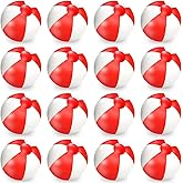 Whaline 16Pcs 16'' Red and White Inflatable Beach Ball Round Pool PVC Balls Cute Game Toys for Summer Hawaiian Tropical Theme Beach Party Decorations Water Sand Game Accessory