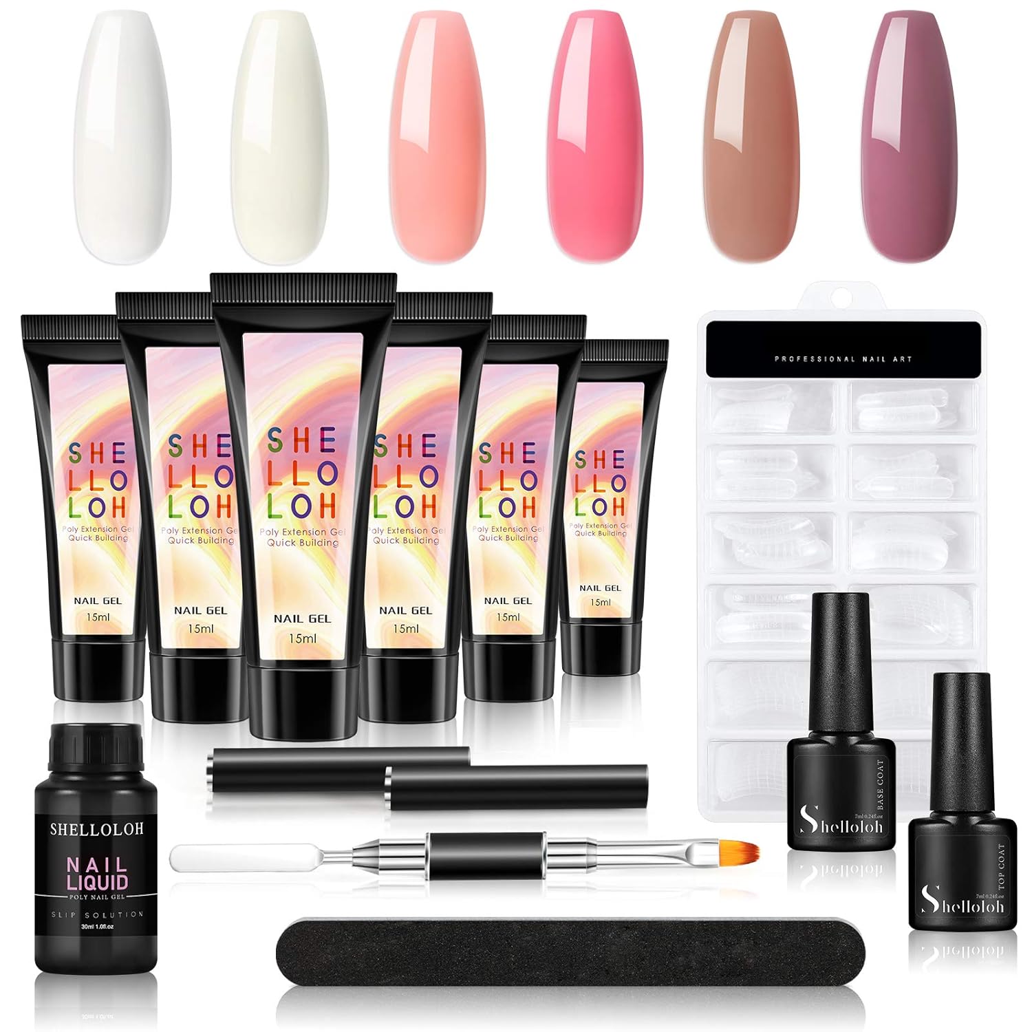 Poly Extension Gel Nail Kit 6 Colors Builder Gel