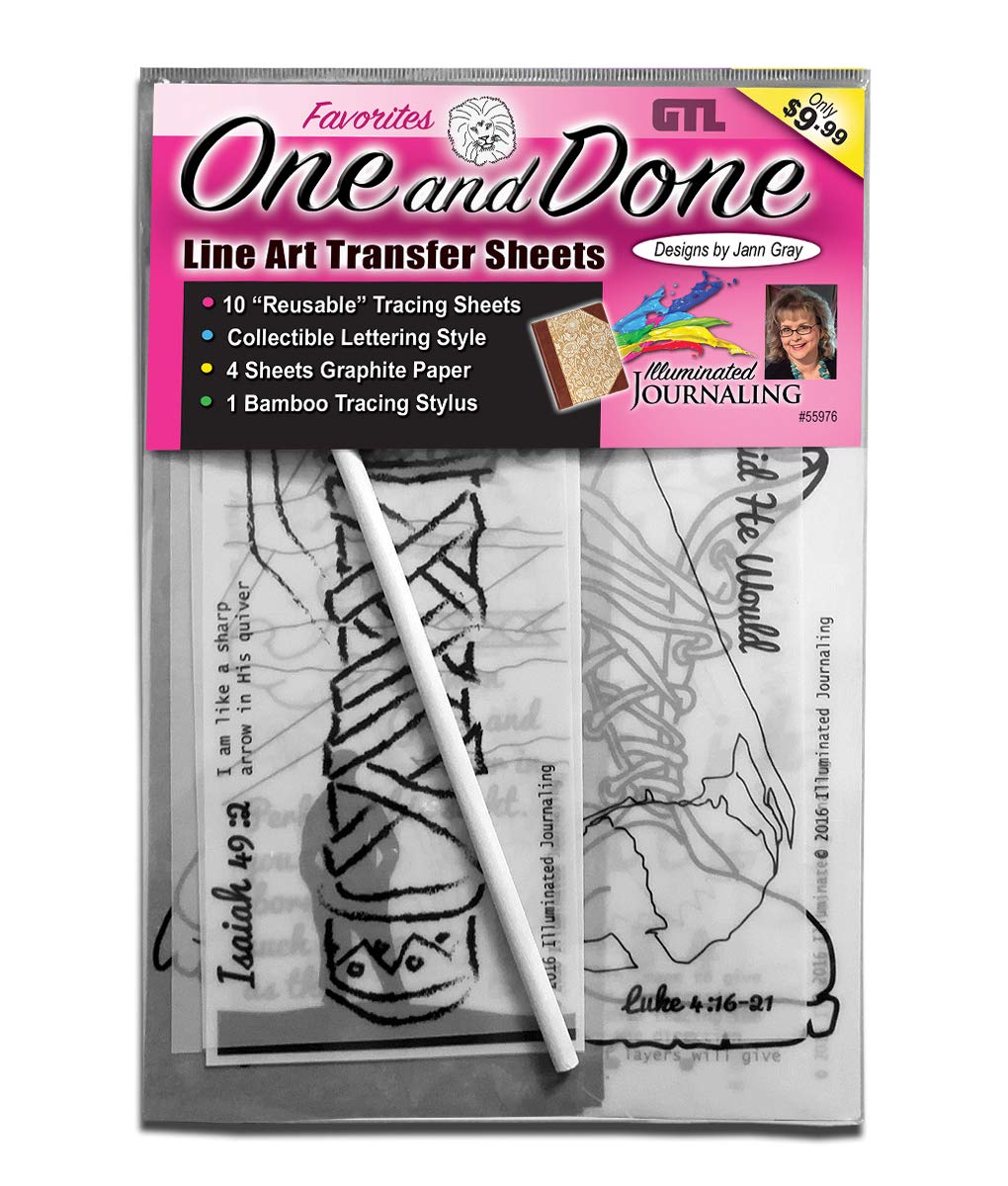 One and Done Bible Journaling Line Art Transfer Sheets: Favorites