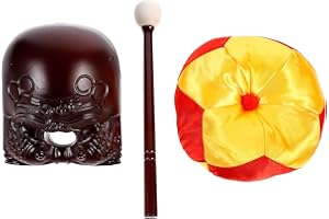 Alipis 1 Set Chinese Wooden Fish Wooden Drum Block Buddhism Temple Percussion Musical Instrument Vintage Home Decor Wood Bloc