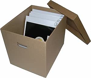 CUIDATUMUSICA Caja DE CARTÓN Solido para Guardar 100-125 Discos DE Vinilo LP/Ref.2032