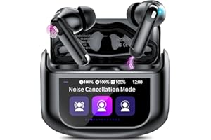 THUNELEC Wireless Earbuds, Bluetooth 5.4 Ear Buds with Multifunctional Touch Screen, 48H Bass Stereo Headphones with ANC/ENC Noise Cancelling/Transparency Mode, IPX7 Earphones with 5 EQ Modes for iOS Android
