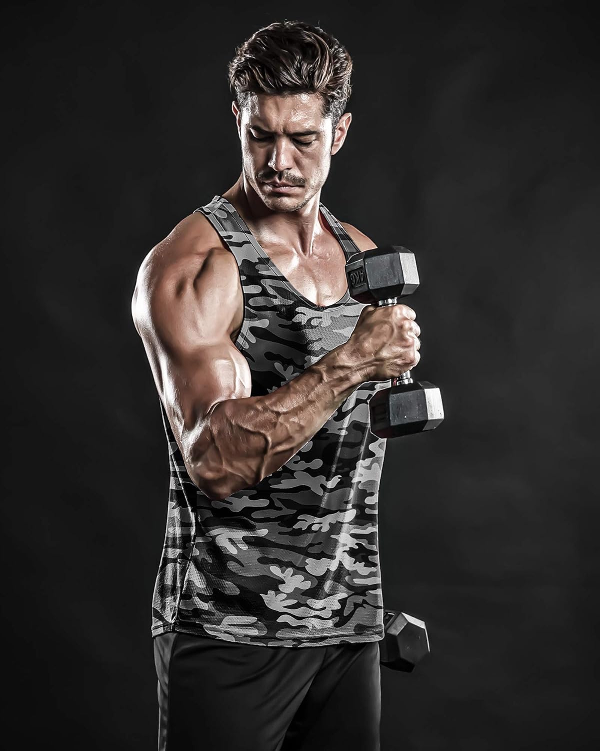 DRSKIN Men's 3 Pack Dry Fit Y-Back Muscle Tank Tops Mesh Sleeveless Gym Bodybuilding Training Athletic Workout Cool Shirts: Clothing