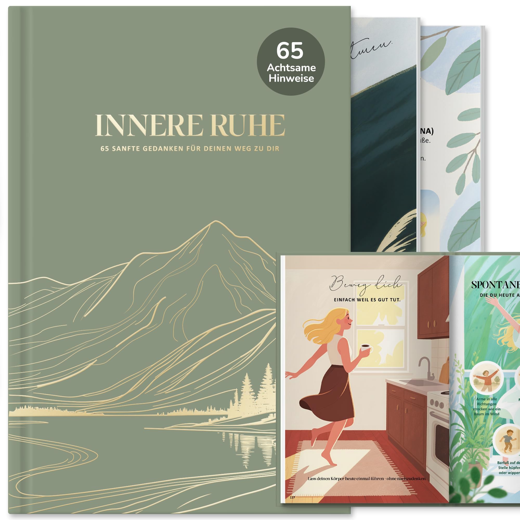 Achtsamkeitstagebuch für Erwachsene - 65 Positive Reminder, Dankbarkeitstagebuch Erwachsene mit Achtsamkeitsübungen, 5 Minuten Tagebuch für Manifestieren & Selbstliebe, 5 Minuten Achtsamkeitstagebuch