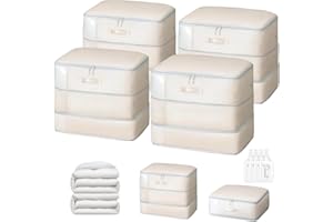 DIMJ Comforter Storage Bag - 110L Large Capacity Ultra Space Saving Self Compression Organize for Duvet, Pillow, Bedding, Bla