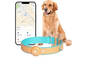 BONSO 2-in-1 GPS Tracker for Dogs: Smart Collar with Real-Time Location, No Monthly Fee, Unlimited Range (iOS Only) GPS Tracker Dog Collar- Ideal for Small, Medium Large Dogs(Tracker Included) (Brown)
