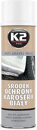 K2 Unterbodenschutz Spray, Primer, weiß, lackierbar, Steinschlagschutz, Bitumen, Anti Dröhn, 500ml